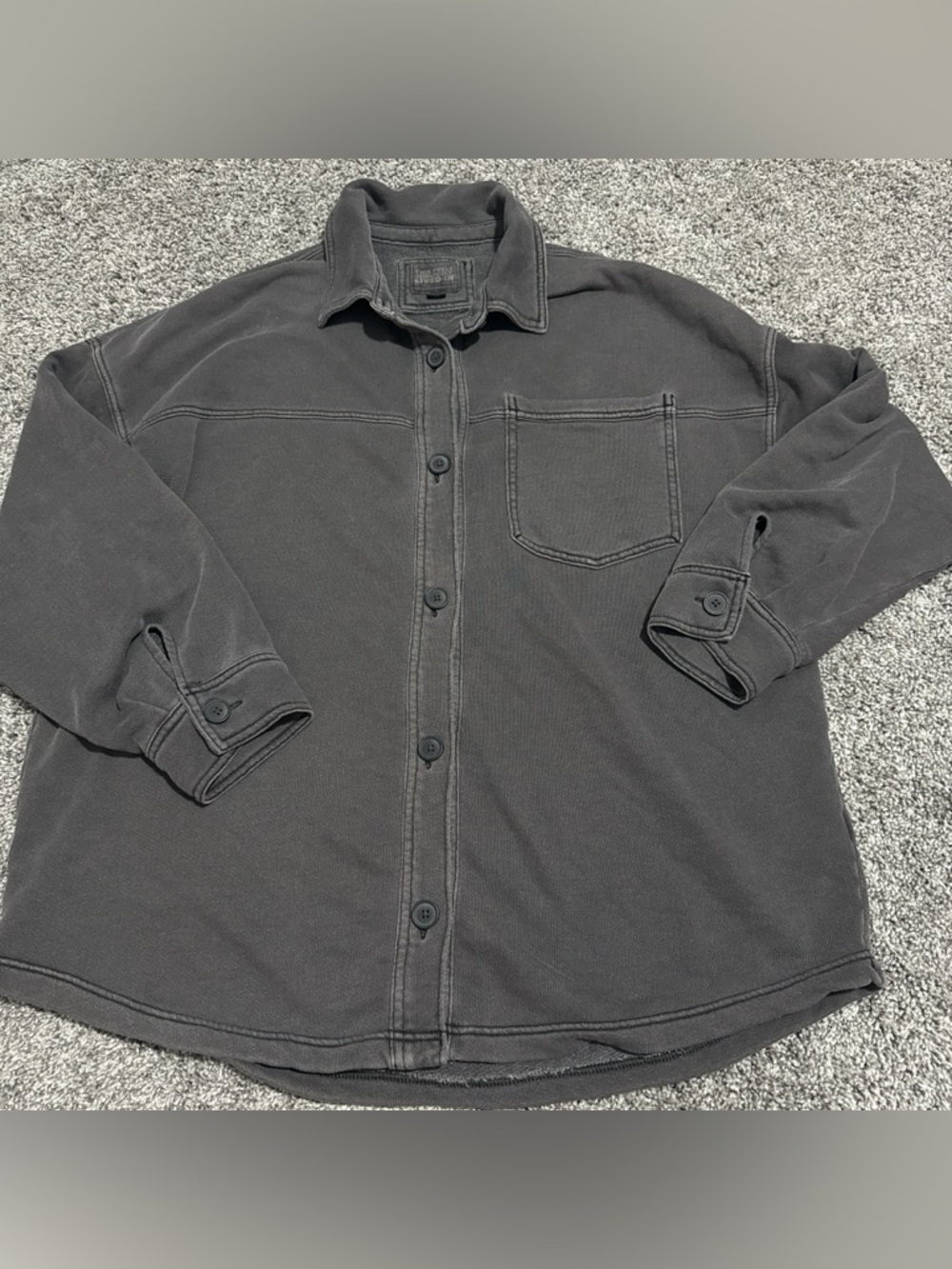 American Eagle Outfitters Charcoal Gray Button-Down Shirt